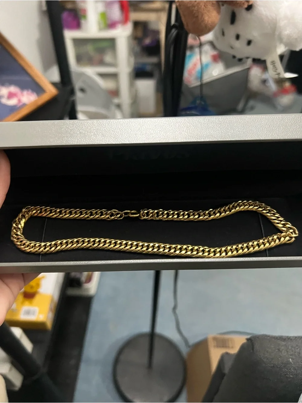 Gold Plated Curb Chain Necklace 15”